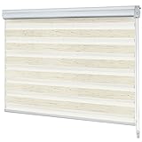 casa pura Day&Night Doppelrollo mit Kassette | Doppelfunktion lichtdurchlässig und verdunkelnd | zahlreiche Farben und Größen (Elfenbein 80x150 cm)