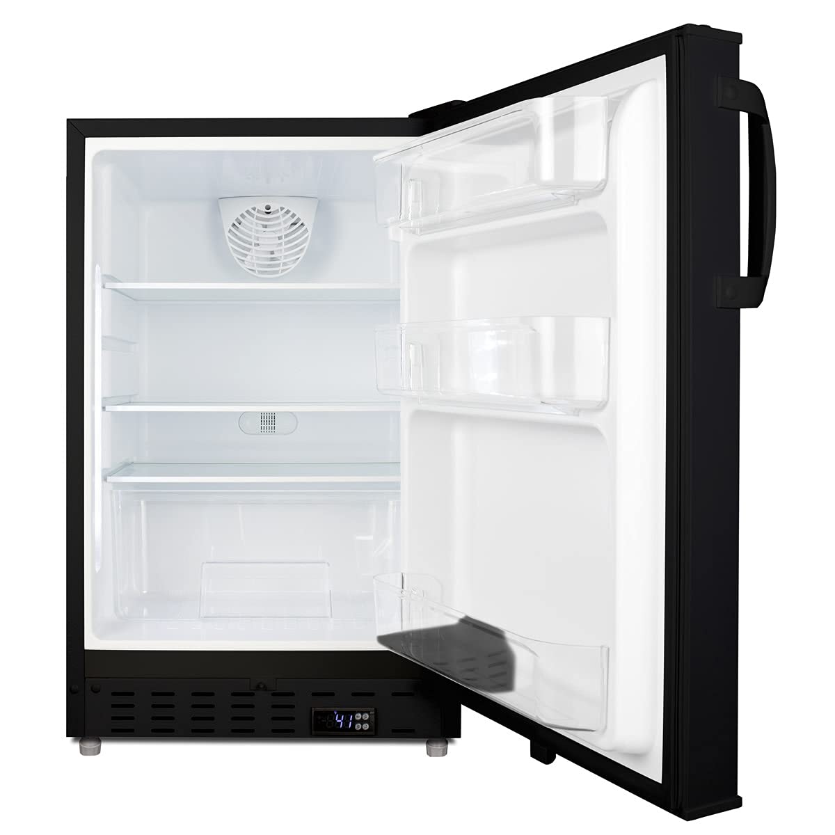 Summit Appliance ALR47B Built-in Undercounter ADA Compliant Residential All-Refrigerator in Black with Door Storage, Interior Light, Open Door Alarm, Adjustable Thermostat and Automatic Defrost on Fridge.com