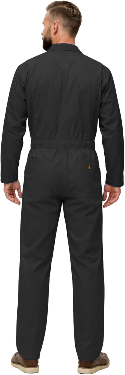 M&M SCRUBS Men’s Long Sleeve Work Coveralls – 65/35 Poly Cotton, Zipper Front, 6 Pockets, Workwear Jumpsuit