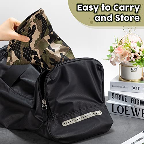 2 Pcs Boys Camo Sun Bucket Hat Kids Camouflage Safari Fishing Hat Camo Boonie Hat With Adjustable Chin Strap For Boys Girls 7-14 Years Old Outdoor Sun Protective #TOP4