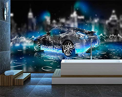 Papier peint 3D voiture de sport pour transformer un mur blanc 400x280
