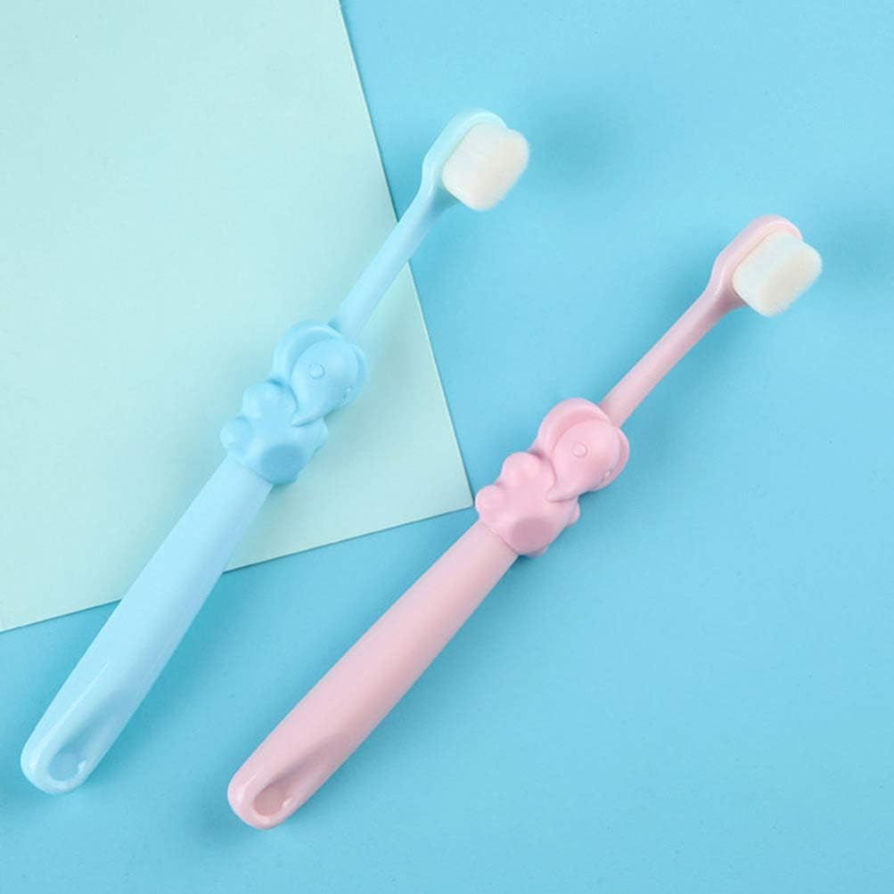 TOYANDONA 3pcs Toothbrushes Soft Bristles Cartoon Design for Years Old Gentle Cleaning Elephant Shape Ergonomic Grip for Boys and Girls Manual Oral Care