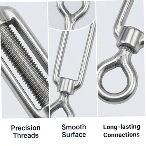 Tensores para cables, set de 6 piezas de acero inoxidable 304, ajustables Ojal-Ojal, uso pesado miniatura 5