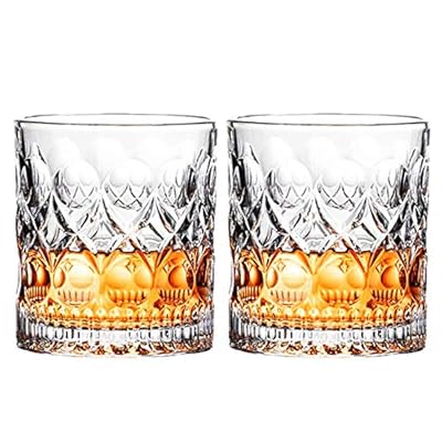 Whiskey Glass Set of 2 Mountain Crystal Wedge Glass Old Fashioned Tasting Tumblers Funny Gift Box for Dad