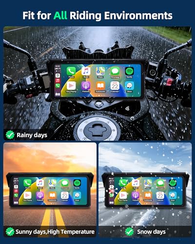 Image of 8.1 inch 4K Motorcycle CarPlay Screen w 4K Dash Cam Wireless Carplay Android Auto Screen for Motorcycle with GPS Navigation Voice Control WiFi Video Dual Bluetooth IPX7 Waterproof Wired Control