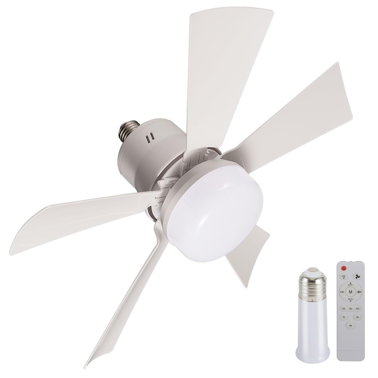 Light Socket Fan With Remote, Socket Fan Light For Crowded Corners Ventless, Need Ventilation & Airflow To Dry, For Kids Room, Small Attic, Walk In Closet, Small Kitchen Etc
