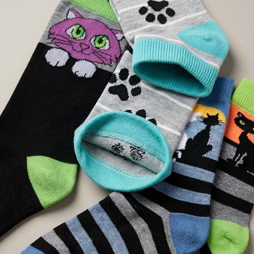 Image of Tipi Toe Women's 6-Pack Funky Crew Socks | Colorful Fun Patterned Novelty Dress Socks, Sizes 9-13