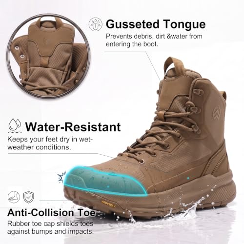 Image of Men's Military Tactical Boots Side Zipper Combat boots Lightweight