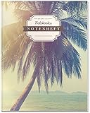 DÉKOKIND Notenheft | DIN A4, 64 Seiten, 12 Notensysteme pro Seite, Inhaltsverzeichnis, Vintage Softcover | Dickes Notenbuch | Motiv: Holiday Dreams