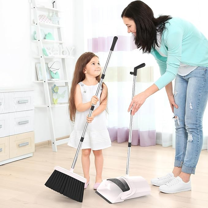 KRLZ Broom and Dust pan with 55’’ Long Handle, Standing Broom and Dustpan Set, Upright dust pan with Long Handle for Home Office Kitchen,Lobby dust pan and Brush for Outdoor (B0DHCC7XFP) Amazon Price History, Amazon Price Tracker