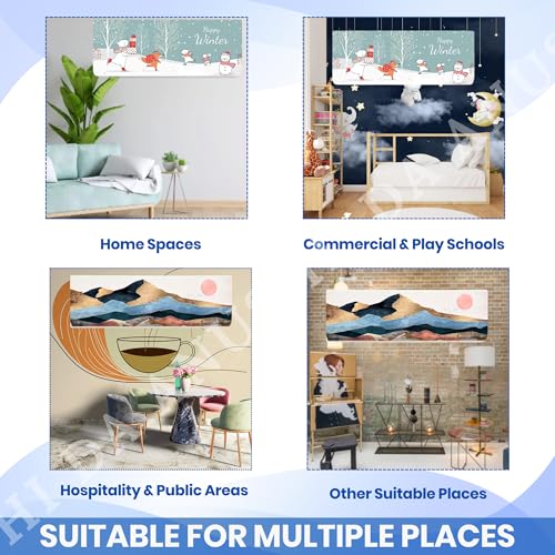 Image of Printed Split Ac Cover Combo Indoor Unit For 1.5 Ton Capacity AC, Inner Unit Ac Cover, All Weather Cover /Attractive Digital Prints /Dustproof /Water Resistant (Happy Winter & Mountain)