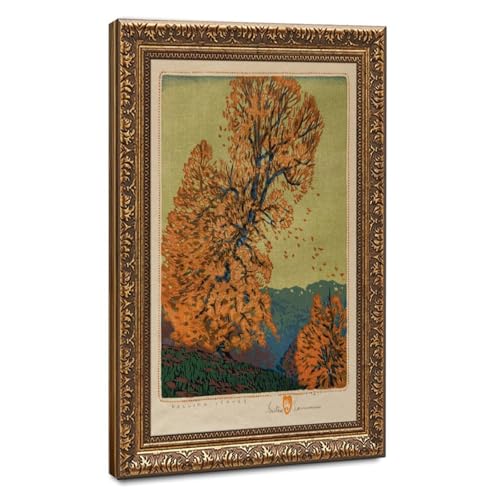 Impression sur toile paysage d'automne cadre à suspendre sans trou