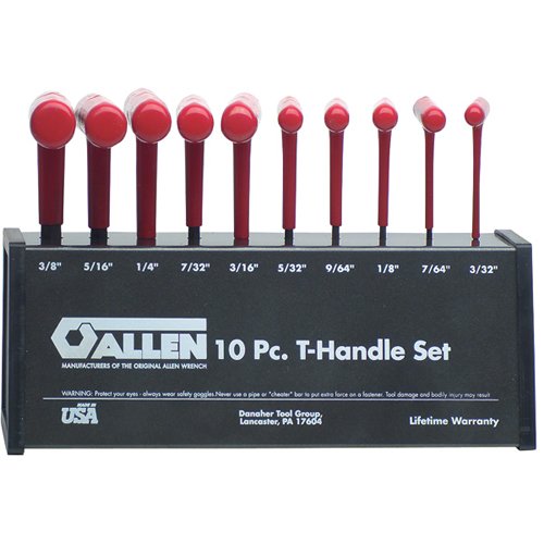 ALLEN 56163 Juego de llaves hexagonales con mango en T (10 piezas)