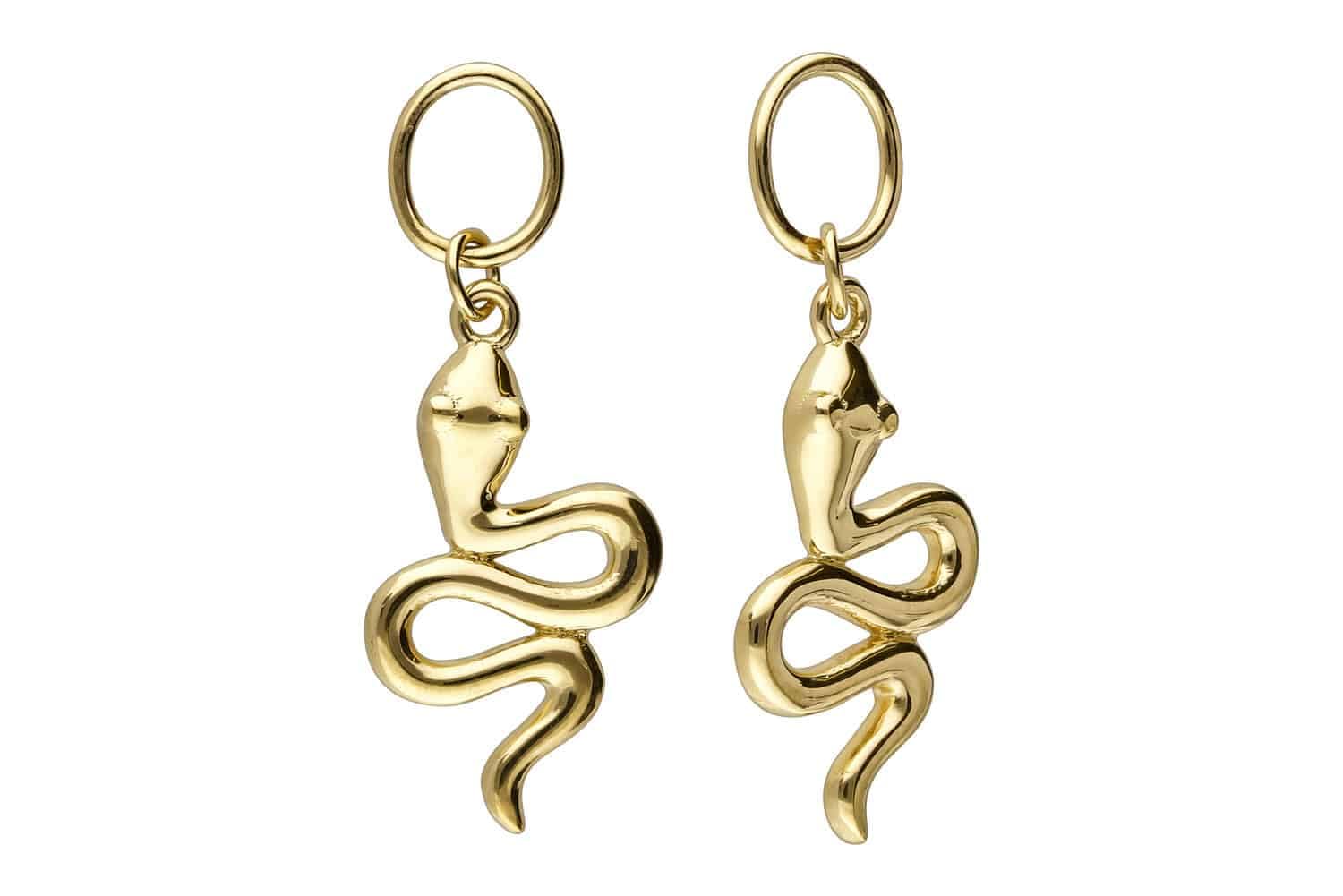PIERCINGLINE 18 Gold Anhänger für Clicker SCHLANGE 750er Gold - Goldfarben