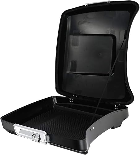 Miniatura 5 de Maletero negro mate con respaldo y bolsas de sillín rígidas para Harley Touring Road King, Road Glide, Street Glide, Electra Glide CVO 2014-posterior