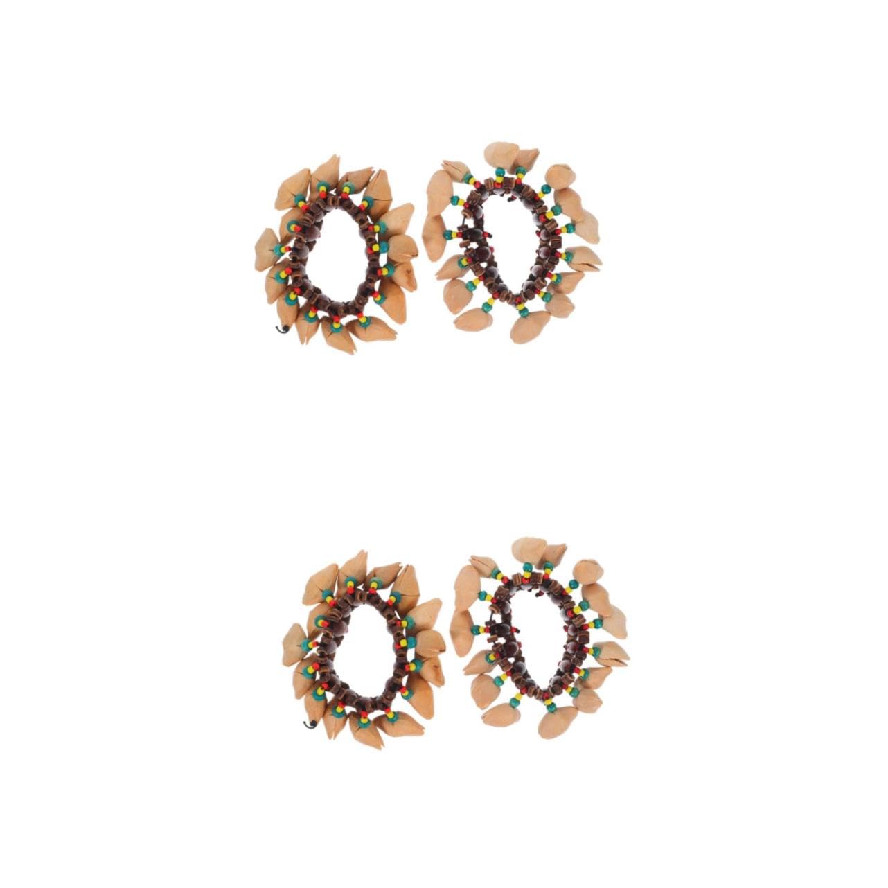BESPORTBLE 4 Pezzi Braccialetti Musicali Africani con Campanelli Colorati Strumenti Percussione per Feste Resistente e Design