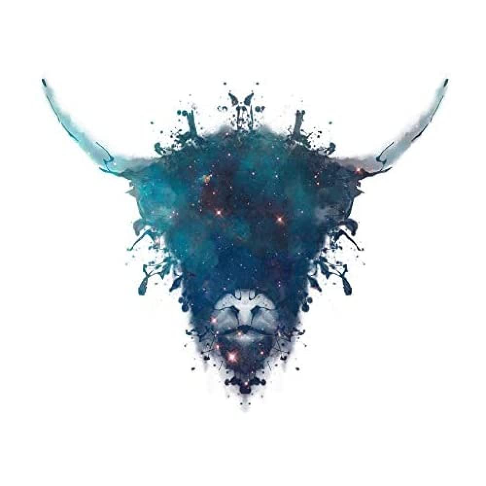 Wee Blue Coo Ink Splat Highland Cow Unframed Art Print Poster Wall Decor 12X16 Inch