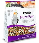 ZuPreem Pure Fun Bird Food for Medium Birds, 2 lb - Variety Blend of Vegetables, FruitBlend Pelle...