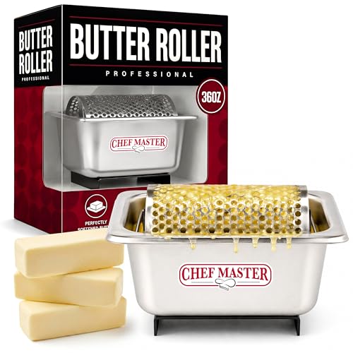 Chef Master Stainless Steel Butter Spreader Wheel | Spreads Butter Evenly |, Model 90244 | Holds 3 Sticks of Butter | Reduces Waste and Mess