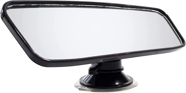 Rear View Mirror for Driving Test, VAKOWOO Rear View Mirror, Driving Instructor Learner Examiner Mirror, Adhesive Interior Suction Cup Rearview Mirror Car Mirror for Driving Test & Lesson (200 X 62mm)