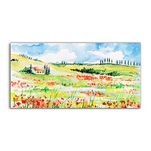 Image sur verre 100x50cm paysage de Toscane pour déco de salon