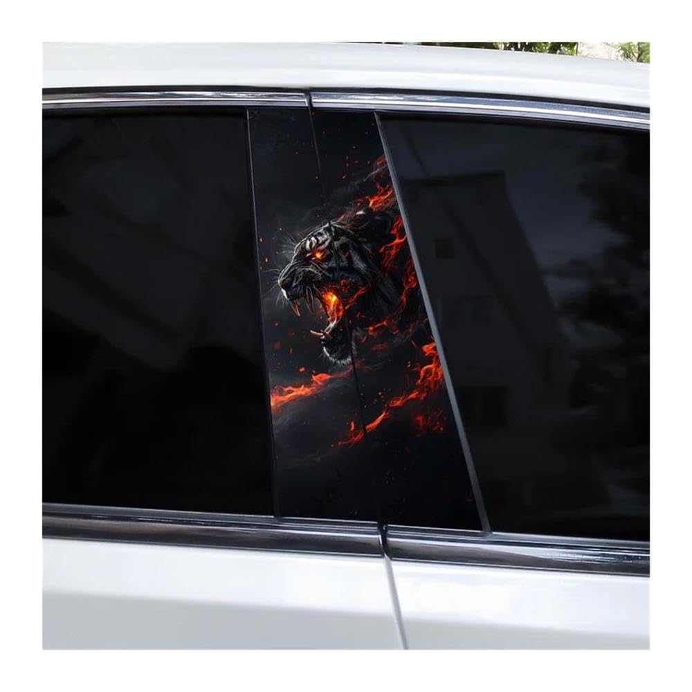 Body Parts 2pcs Animal Tiger Car B Pillar Sticker Animal Style Car Door Pillar Decal(F)