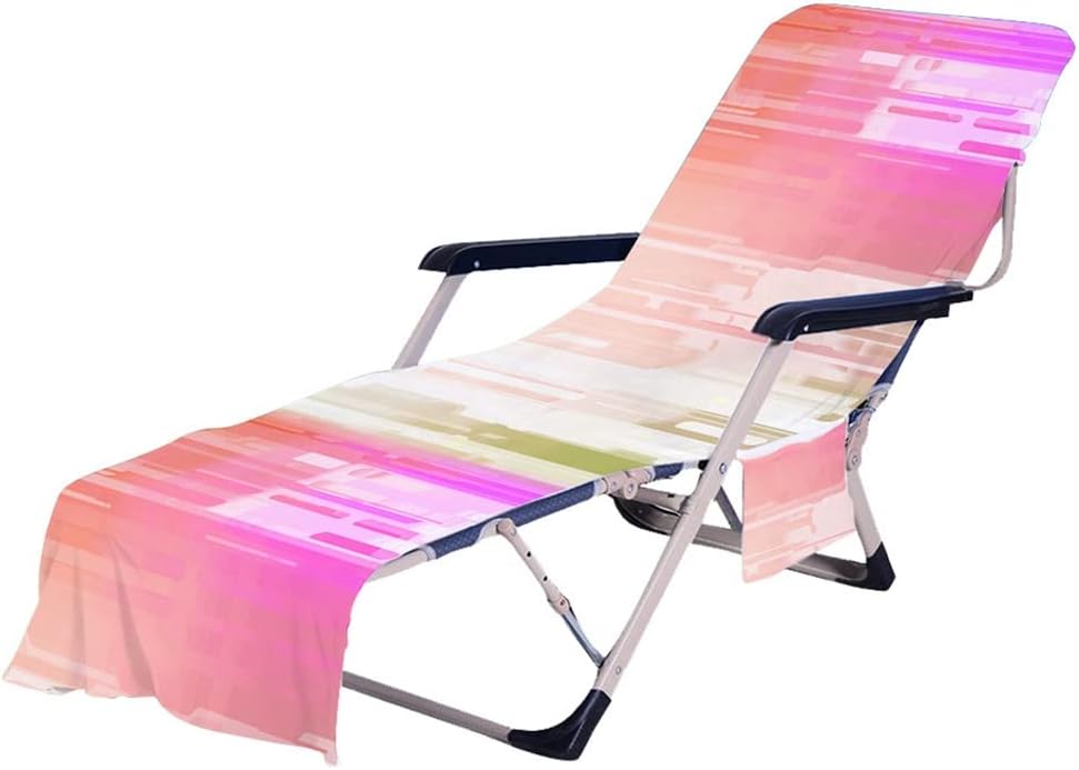 Patio Chaise Lounges Covers, Outdoor Lounge Cover with Pocket, Beach Lounges Chair Towel Cover,Soft Microfiber Patio Pool Chairs Cover,84 X 30inch Chair Cover for BeachPool Sunbathing Holiday Hotel (