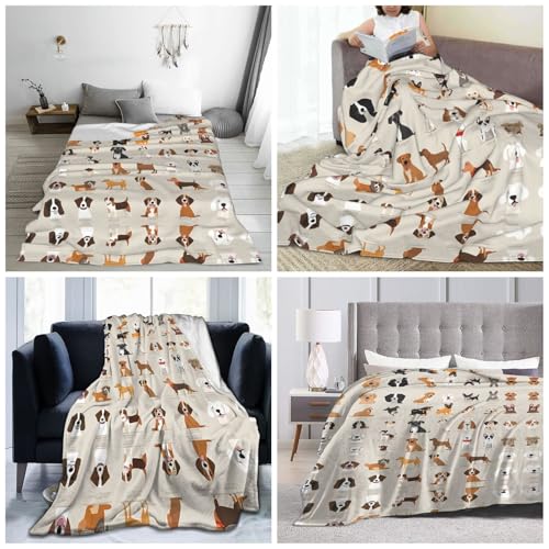 ESASAM Die superweiche Flanelldecke für Hunderassen ist bequem, leicht, warm und langlebig, geeignet für Zuhause, Reisen und Camping