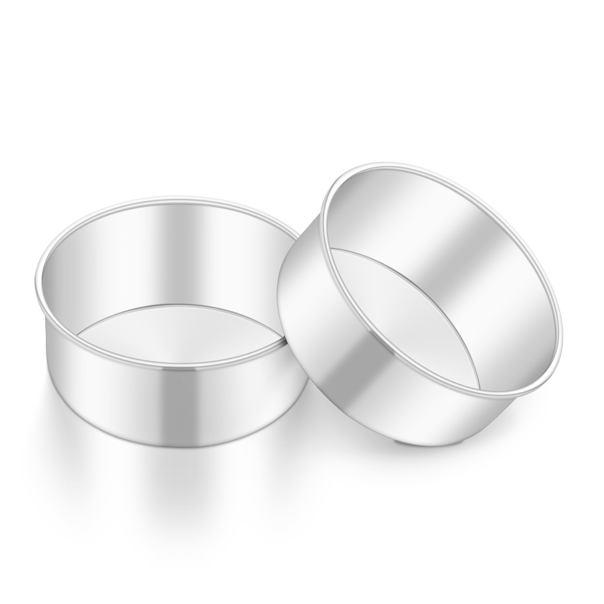 Onader 5 Inch Round Cake Tin Set of 2, Stainless Steel Small Cake Mould Pan for Baking, Ideal for Birthday Christmas Wedding Layer Cakes, Non-Toxic & Healthy, Mirror Finished & Dishwasher Safe