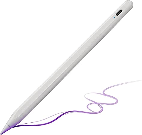 Stylus Pen for iPad with USB-C Fast Charging, Active Pencil Compatible with iPad Pro 11/12.9/M4/M5, iPad Air 5/4/M2/M3/M4, iPad 6-11,Palm Rejection, Tilt Sensitivity, White