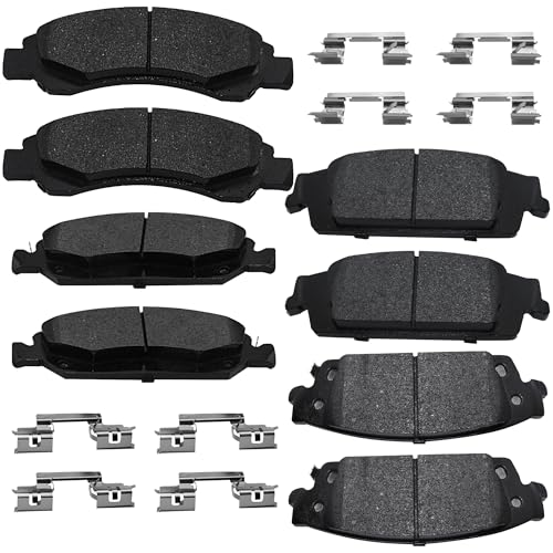Rockplanet Brake Pads Front and Rear Compatible with Chevy Silverado