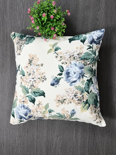 Image of Clasiko Premium Duck Cotton Decorative Throw Cushion Covers for Sofa Living Room ; Set of 5; 12x12 Inches; Spring Meadow