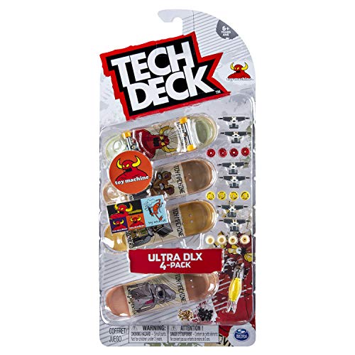 TECH DECK Ultra DLX 4 Pack 96mm Fingerboards - Toy Machine 2019 Edition