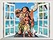 Sticker mural Moana, autocollant mural en vinyle amovible pour chambre de fille d'enfants, peinture murale, affiche, décalcomanies, autocollants, 120 x 75 cm