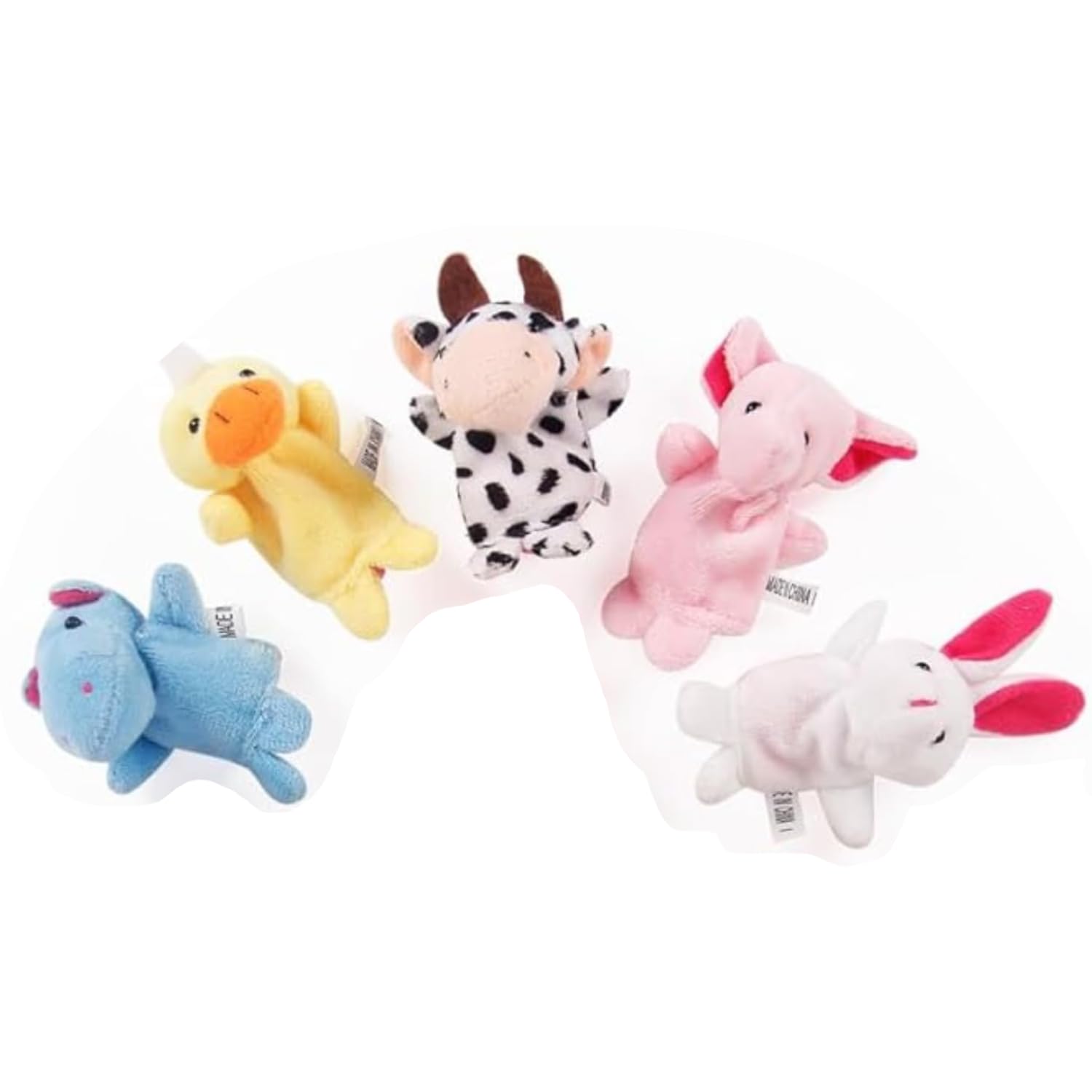 JAPSI Animal Finger Puppet for Kids | Hand Puppet Soft Toys for Kids | Soft Toy Assortment for Kids | Perfect for Imaginative Play and Early Learning | Different Animal Set of 5 Multicolor - Image 2 thumbnail