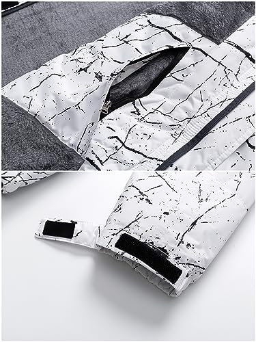 Pursky Men's Waterproof Ski Jacket Winter Snow Coats Fur Hooded Raincoats Parka 6