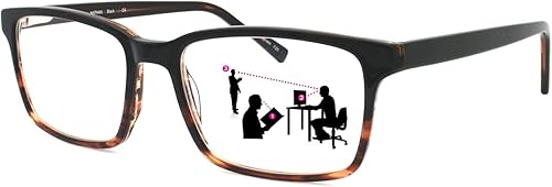 Sightline Nathan Multifocus - Gafas de lectura (montura de acetato de alta calidad, lentes con revestimiento AR, tamaño mediano, unisex, aumento de