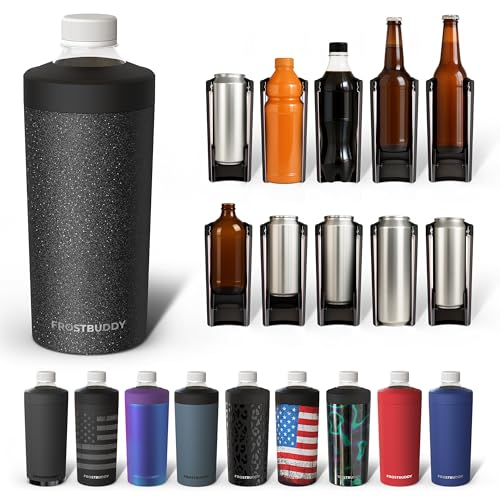 Image of Universal Buddy XL Can Cooler by Frost Buddy - Fits 12-ounce, 16-ounce, 20-ounce, and 24-ounce Cans and Bottles - Keep Your Drinks Refreshingly Chilled for over 12 hours. (Dark Glitz)