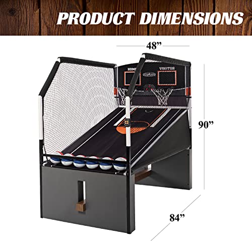 Image of Barrington Billiards Urban Collection Arcade Basketball Game with Electronic Scoring and 7-inch Basketball Set, White