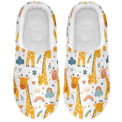 Womens Men's Cute Giraffe Slippers,Memory Foam Slippers for Home,Bedroom Slippers Fluffy Fuzzy Slippers House Shoes for Women Men 213442612