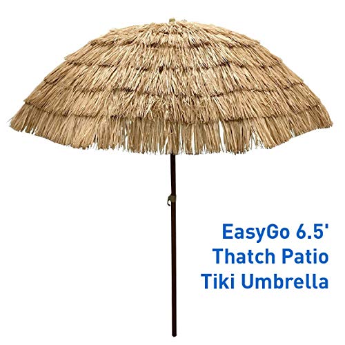 EasyGo - 6.5' Thatch Patio Tiki Umbrella – Tropical Palapa Raffia Tiki Hut