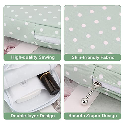 Image of Sanitary Pad Storage Bag Portable Period Bag for Teen Pads /Sanitary Napkins /Small Tampons, Sanitary Napkin Storage Bag First Period Gifts for Teen Girls (Green Dot)