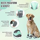 Eyein Hundeschuhe Pfotenschutz, 2 Stück atmungsaktiv Hundeschuhe mit Rutschfester Sohle und reflektierendem Klettverschluss für kleine, mittlere und große Hunde, Sport im Freien, Grün, Größe 4
