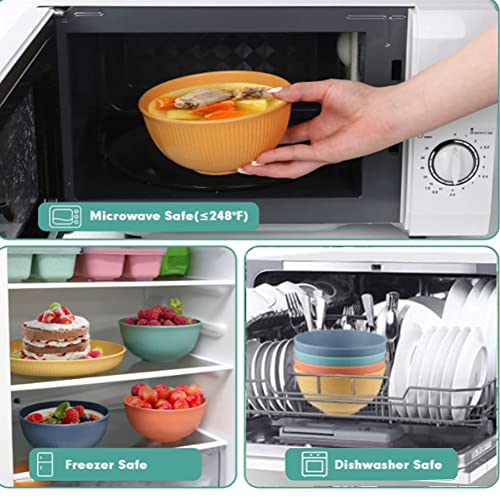 Pupopik Cereal Bowls Unbreakable 24 Oz, Plastic Bowls Reusable Light Weight Bowl, Microwave And Dishwasher Safe Bpa Free Cereal Bowls Heat Straw Bowl For Serving Soup And Salad (Mutil Color-Set Of 4) #TOP5