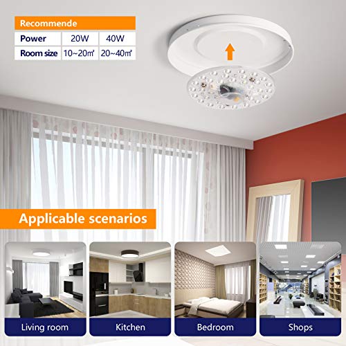Siomen 6" 20W 2100Lm 6000K Ac85~265V Max 277V,Led Light Engine Retrofit Kit For Ceiling Fan Light,Led Light Board Panel For Ceiling Flush Light Circle Fluorescent Bulb Replacement #TOP4