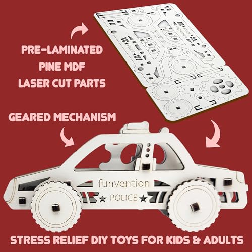 Image of Funvention Birthday Return Gifts(Pack of 12)Fun Fidgets,Aircraft+Bike+Cars DIY Mini Mechanical Models 3D Puzzle Return Favours for Kids Birthday Party 5+ Years Made in India Toys Return Gift,Silver