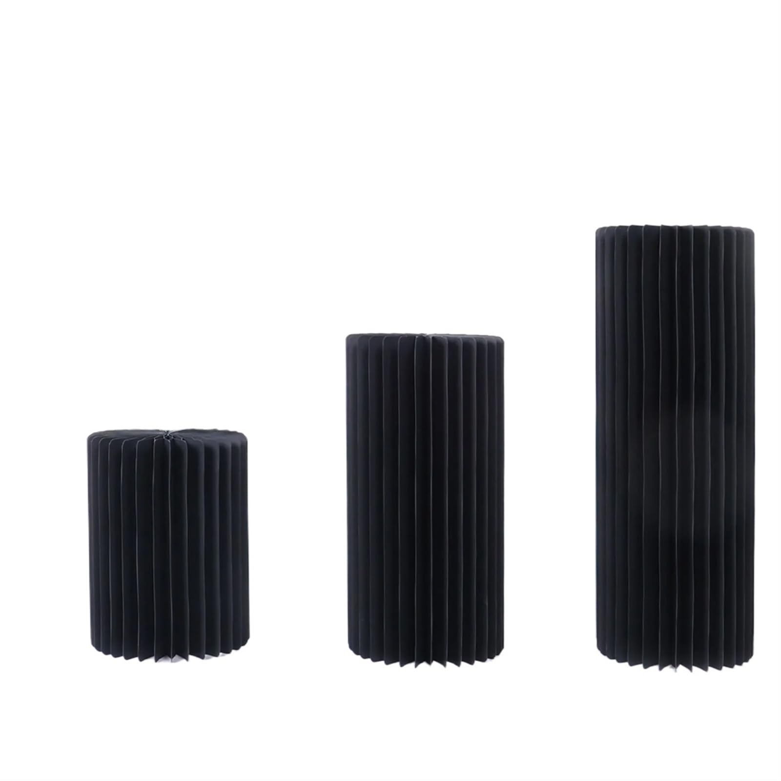 Składane kolumny papierowe składane cylindryczne papierowe filary cylindryczne stojaki na ciasto imprezowe składane kartonowe kolumny cylindryczne imprezy urodzinowe ślubne filary (czarne 40, 60, 80)