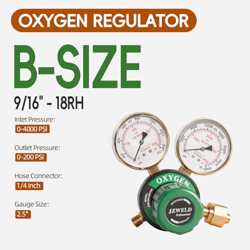 Image of Oxygen Acetylene Regulators, CGA540 and CGA510 Inlet Connection Welding Gas Gauges, Oxygen Acetylene Regulators Set for Welding Gas Cutting Torch, T-Handle