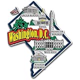 Washington, D.C. Jumbo Map Magnet by Classic Magnets, 3.6' x 4.3', Collectible 3D Rubber Vintage-Style Souvenirs and Gifts Made in The USA