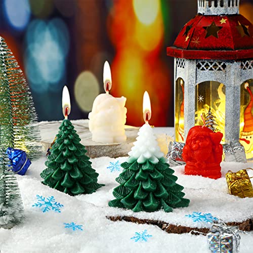 4 Pieces Large Christmas Candles Santa Scented Candles White Candles Christmas Tree Candles Gifts For Christmas Decor Home Decor Party Bedroom Room Table Decorations, 2 Style (Santa, Christmas Tree) #TOP2
